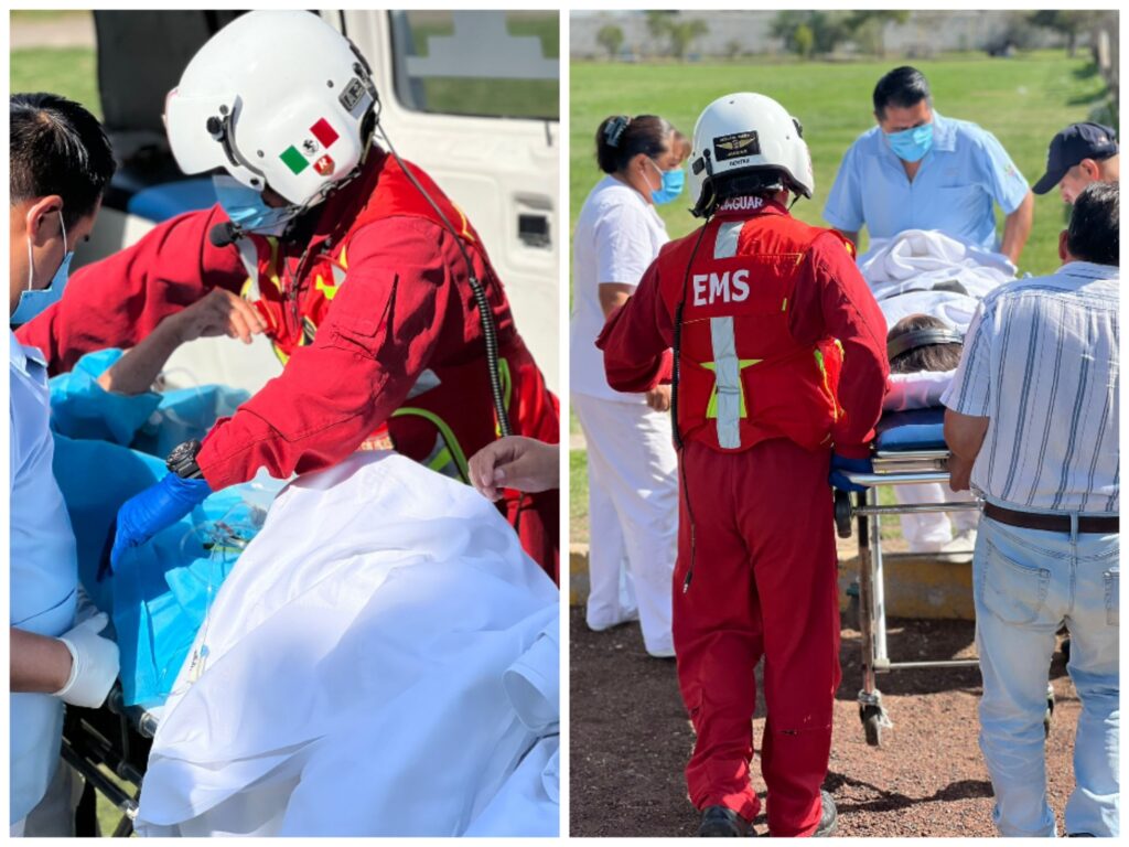 Grupo de Rescate Aéreo “Relámpagos” traslada a una mujer mordida por una víbora de cascabel