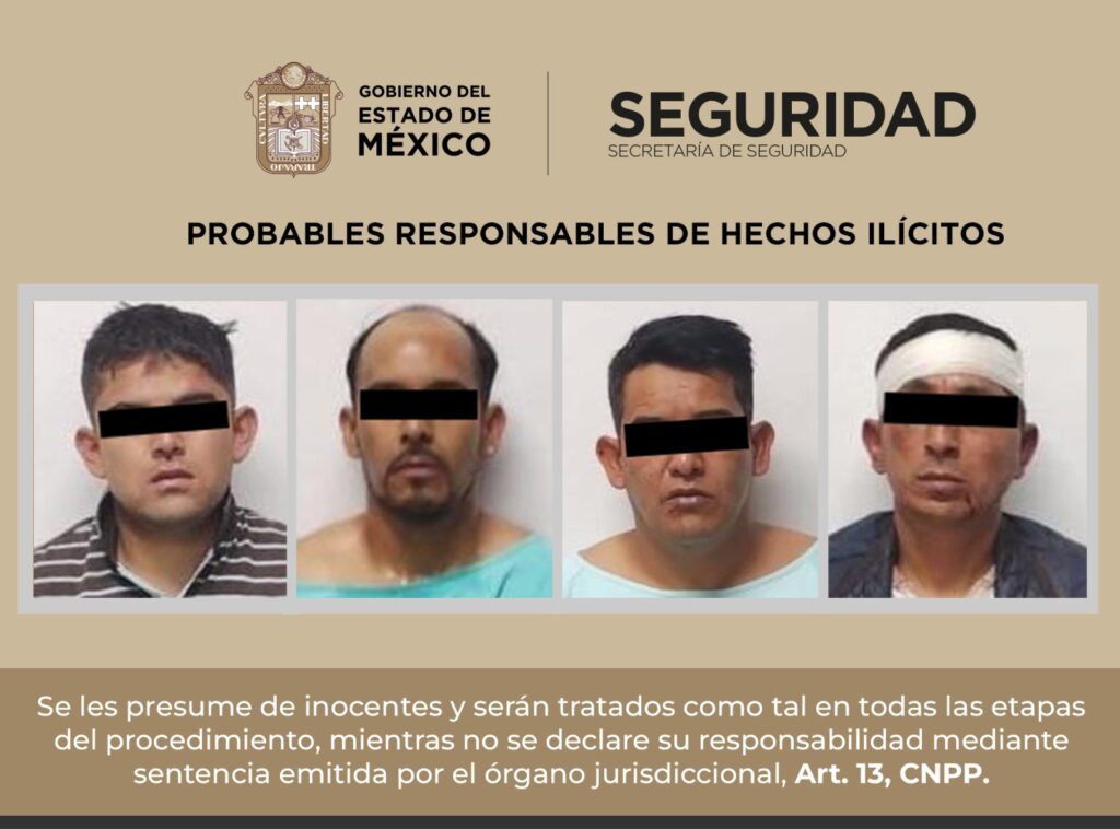 Caen cinco extorsionadores que exigían dos millones de pesos a su víctima entonces Naucalpan