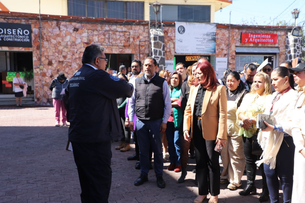 Rosi Wong participa en el primer simulacro: Tecámac fortalece la prevención
