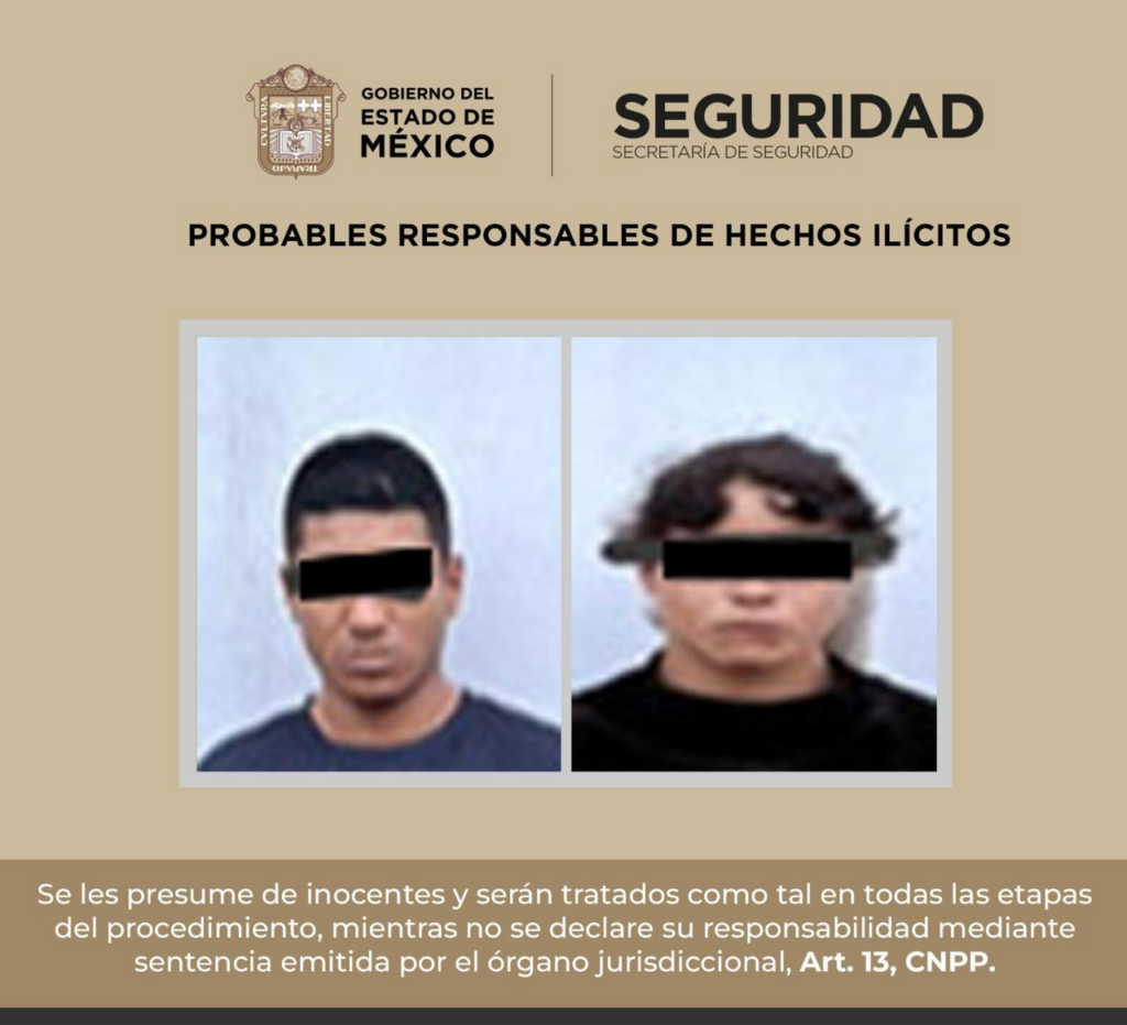 Dos detenidos por robo con violencia en Huehuetoca