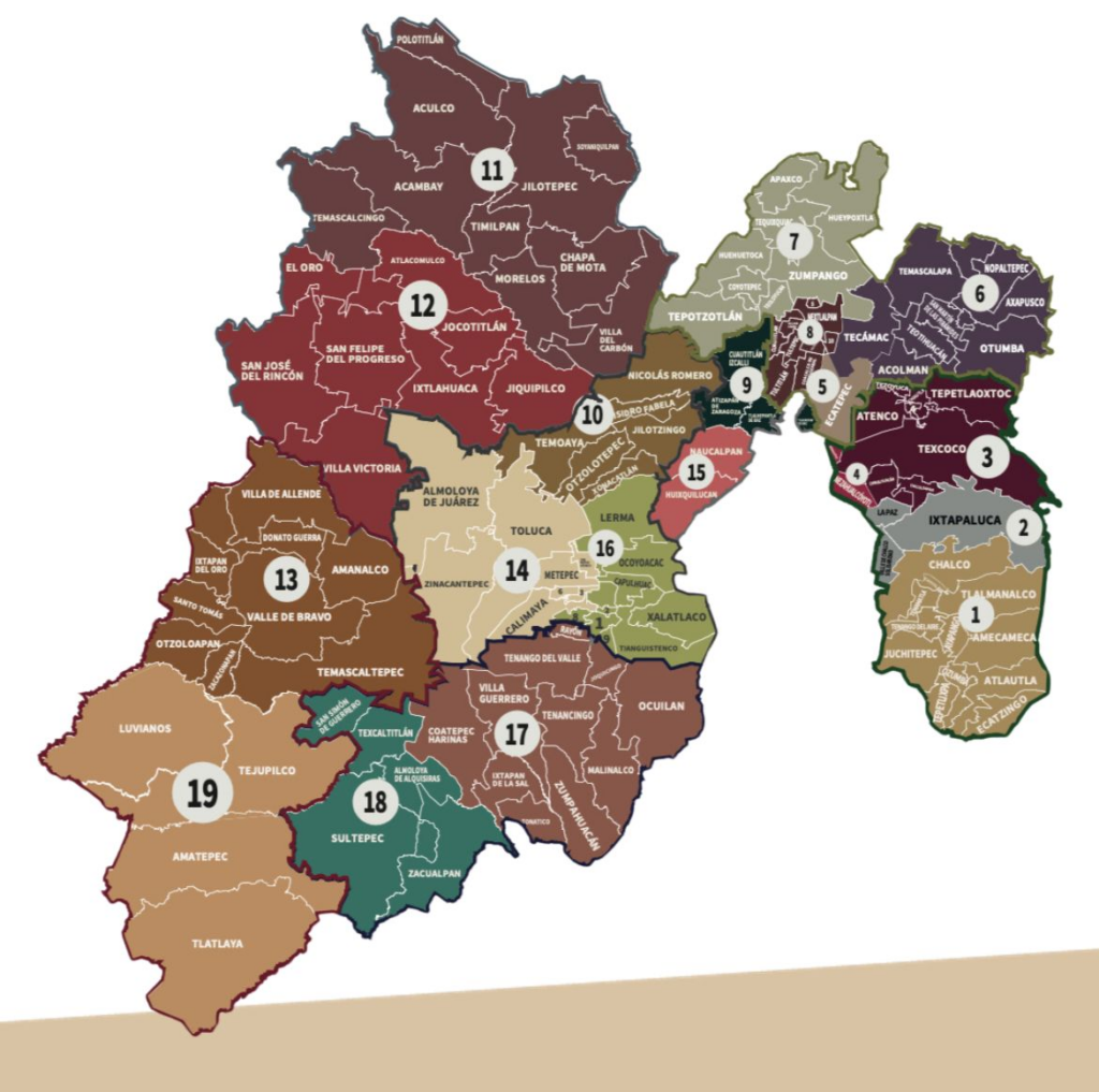 Así quedó la nueva regionalización del Edoméx