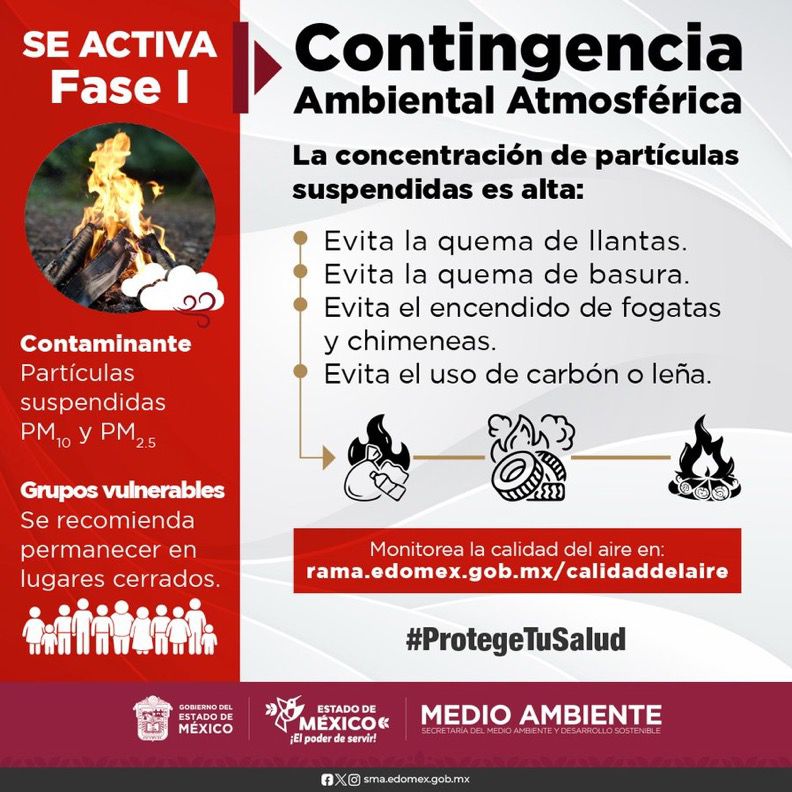 Activan Fase I del Programa para la Atención de Contingencias Ambientales Atmosféricas en las ZMVT y Santiago Tianguistenco