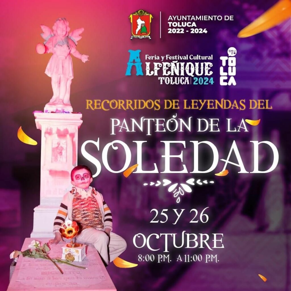 Continúan «Recorridos de Leyendas» en el Panteón de la Soledad en Toluca