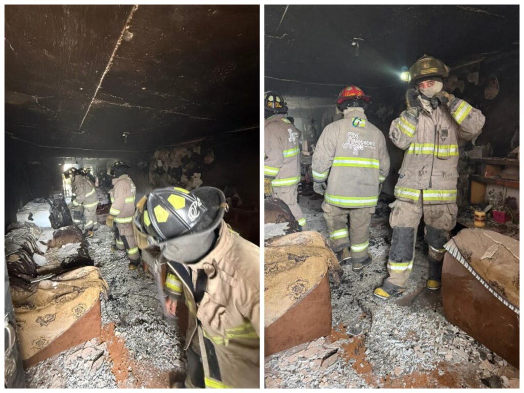 Heroico rescate en Metepec: Bomberos y Policía salvan a madre e hija de incendio
