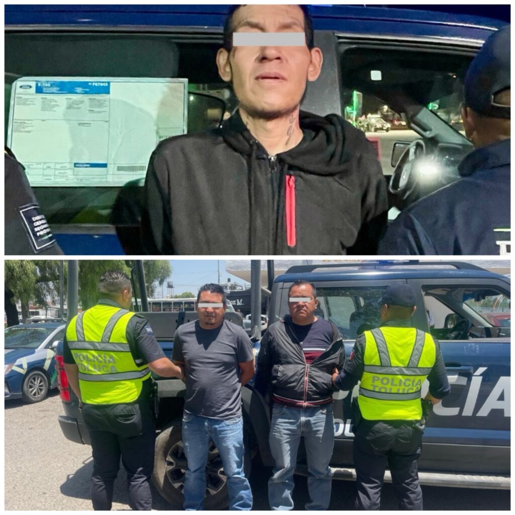 Policía de Toluca detiene a sujeto con carro robado y a dos más con autopartes de dudosa procedencia
