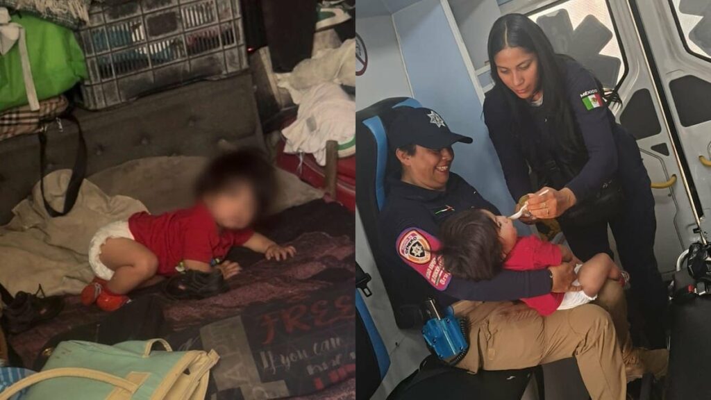 Rescatan a bebé en cuarto de cartón en Ecatepec