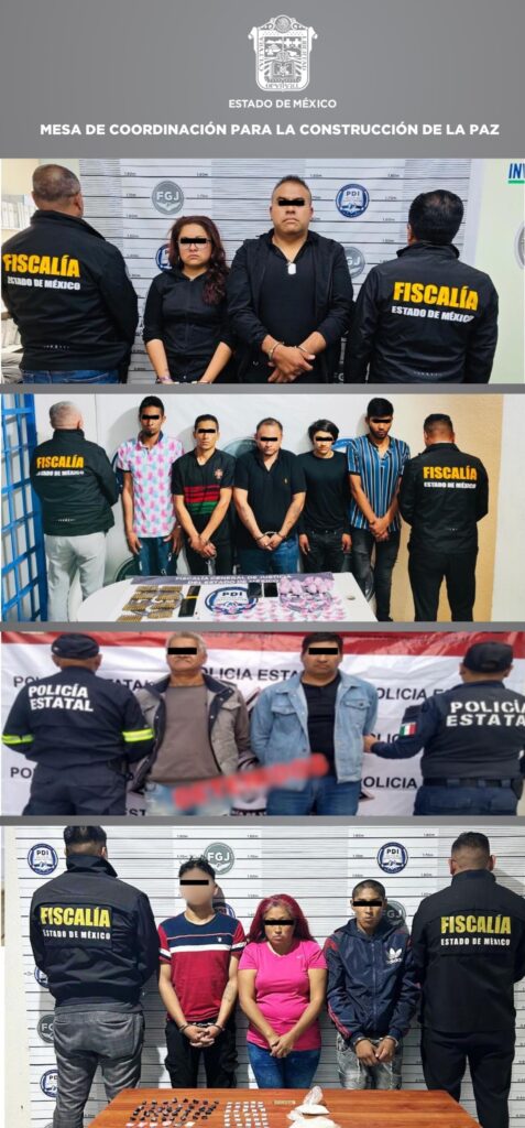 Detienen a integrantes de cuatro células delictivas en Huehuetoca, Tultepec, La Paz y Almoloya de Juárez
