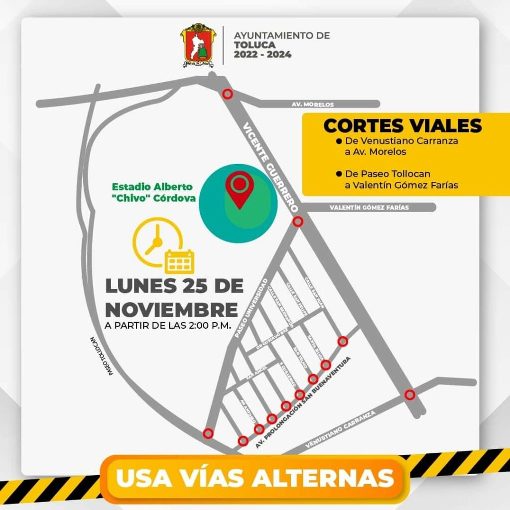 Anuncia Toluca cierre de calles por concierto de Luis Miguel