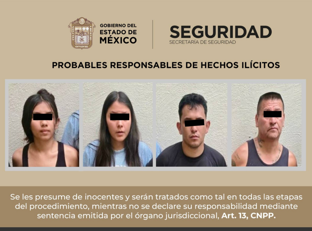 Cuatro personas detenidas por los delitos de tentativa de feminicidio y contra la salud