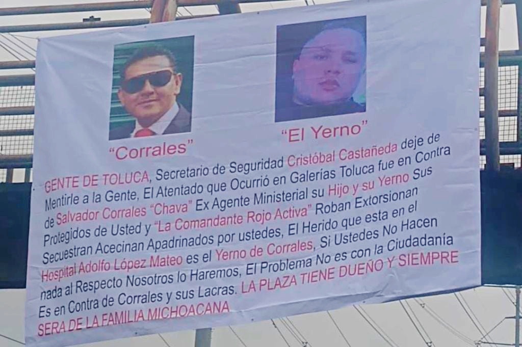 Aparece narcomanta que contradice versión oficial sobre  balacera en Galerías Toluca; está firmada por la Familia Michoacana
