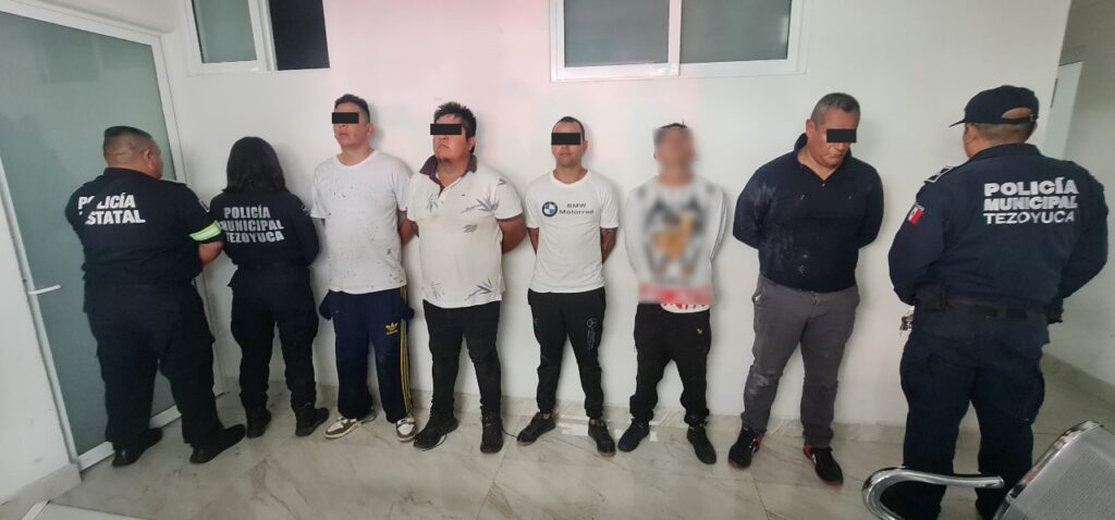 Capturan a cinco sujetos por robo a Banco del Bienestar en Tezoyuca, Edoméx