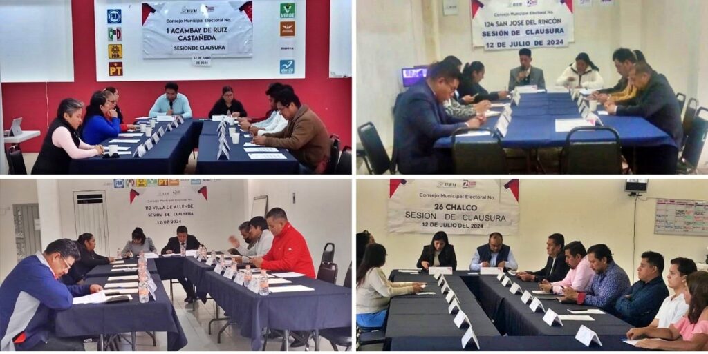 Cierran trabajos Juntas municipales y distritales del IEEM