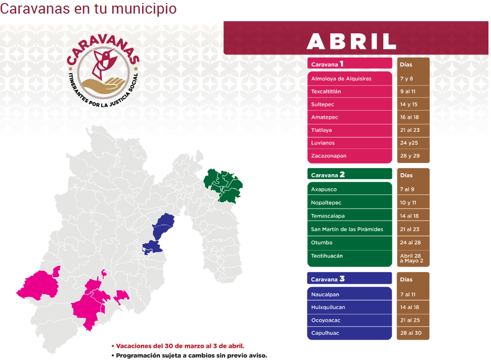 Caravanas recorren los 125 municipios del Edomex para acercar trámites a mexiquenses