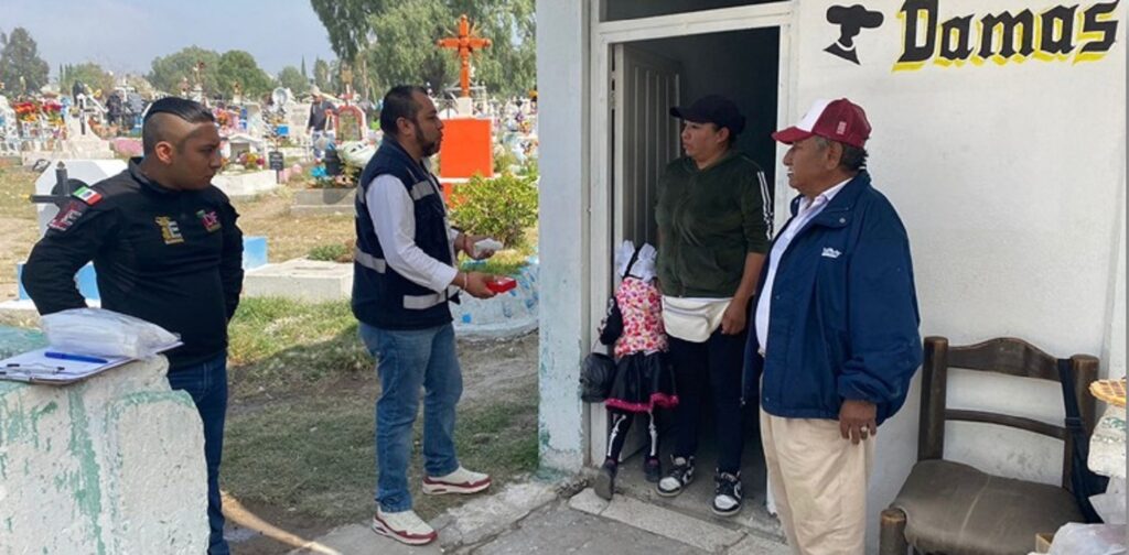 Supervisión sanitaria por temporada de Día de Muertos en panteones y sitios turísticos del Edoméx