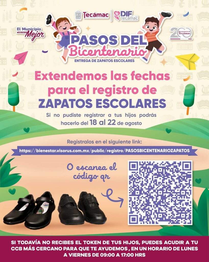 Amplía gobierno de Tecámac cinco días el registro para la entrega de zapatos escolares gratuitos