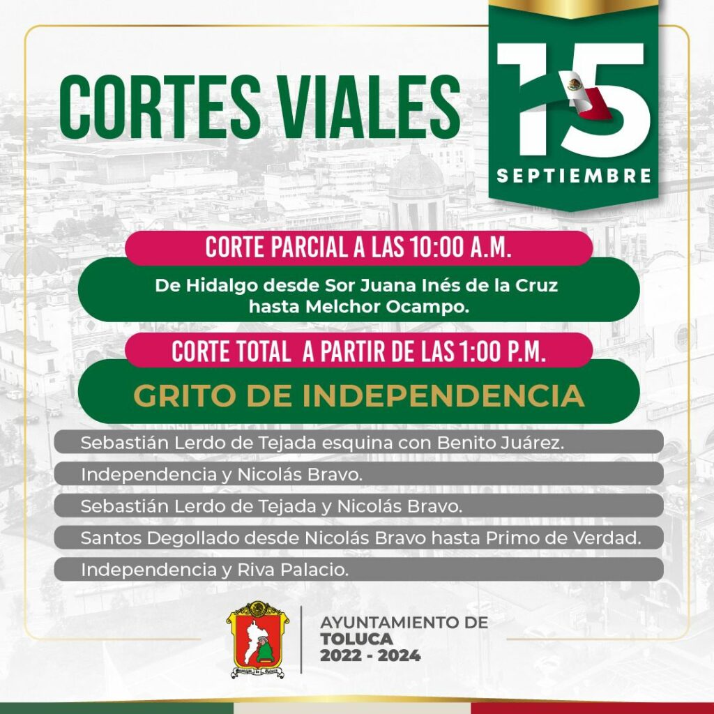 Habrá despliegue de seguridad durante las Fiestas Patrias en Toluca