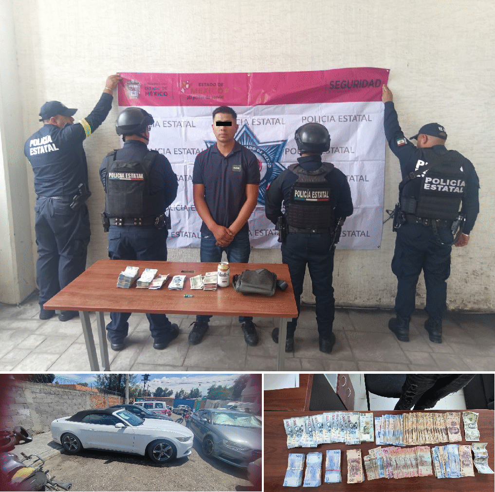 Detienen a sujeto con más de 300 mil pesos y droga