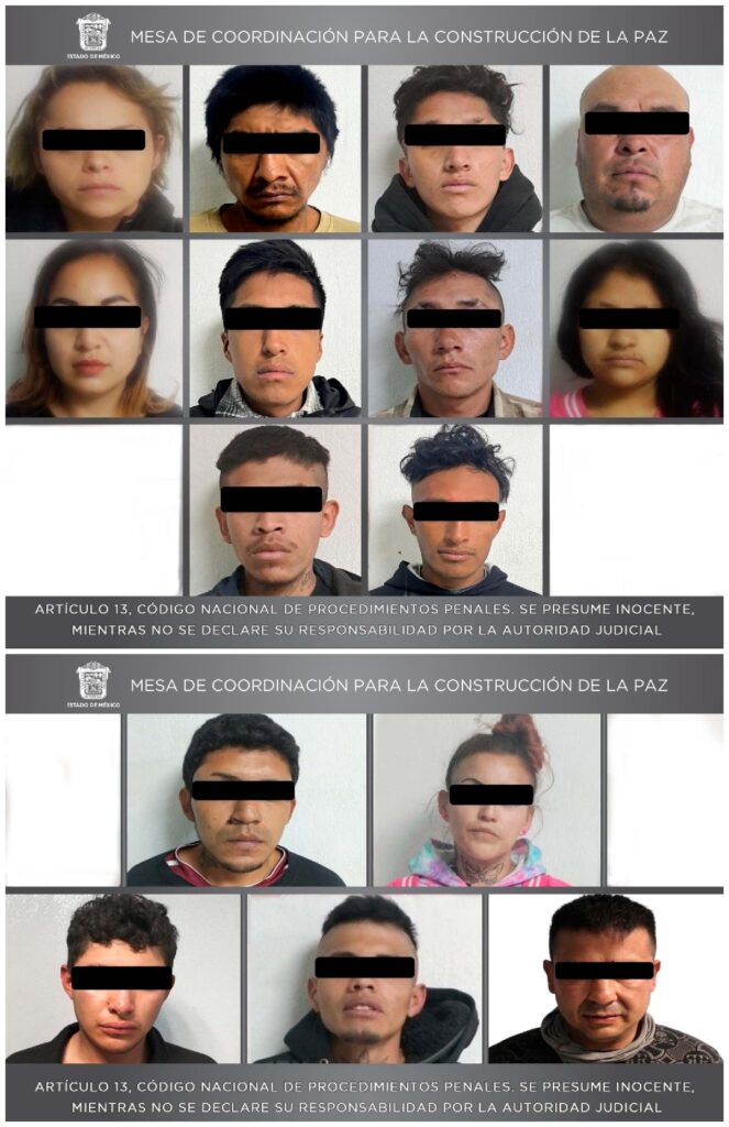 Más de 50 detenidos por delitos de alto impacto en Edoméx en las últimas semanas