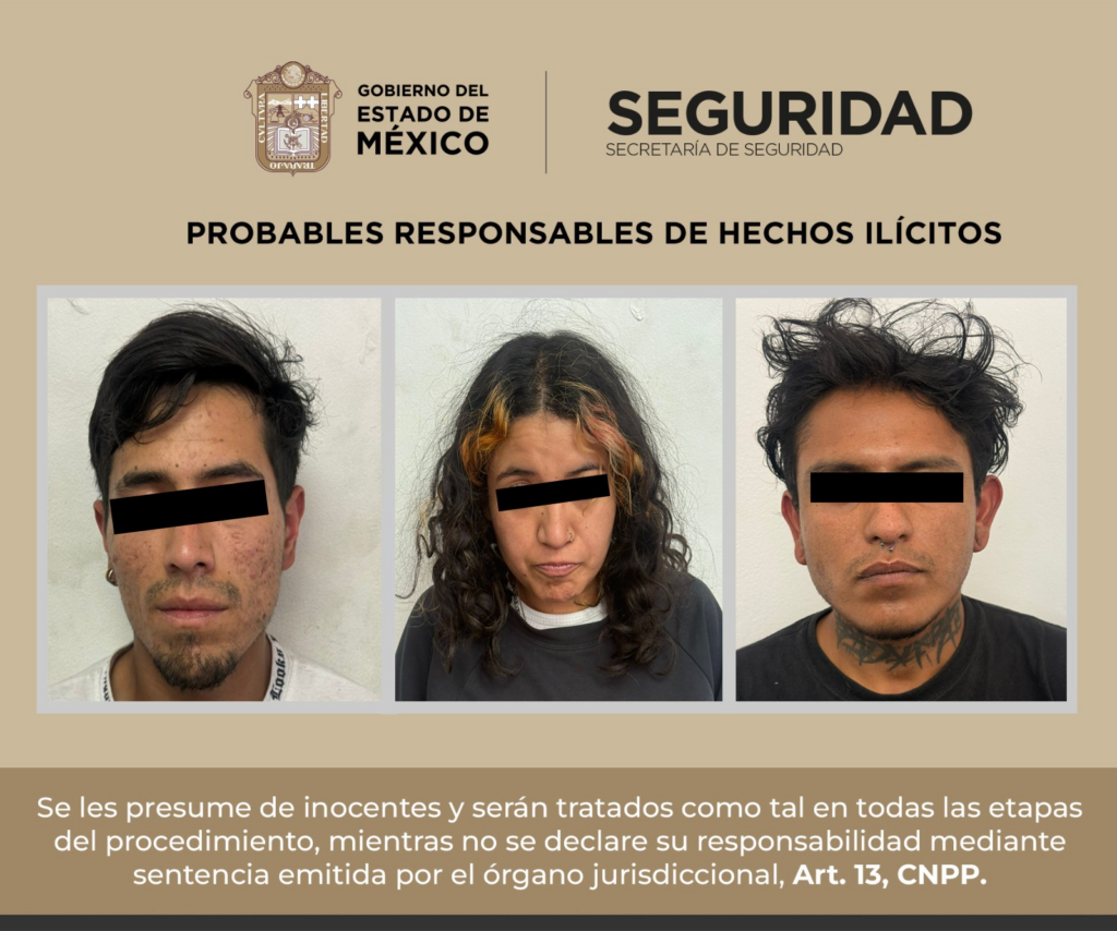 En Nezahualcóyotl, detienen a tres posibles responsables de delitos contra la salud