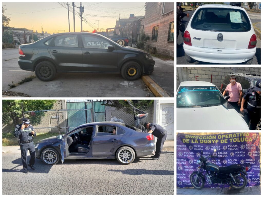 Detienen a cuatro sujetos en Toluca por  robo de vehículo