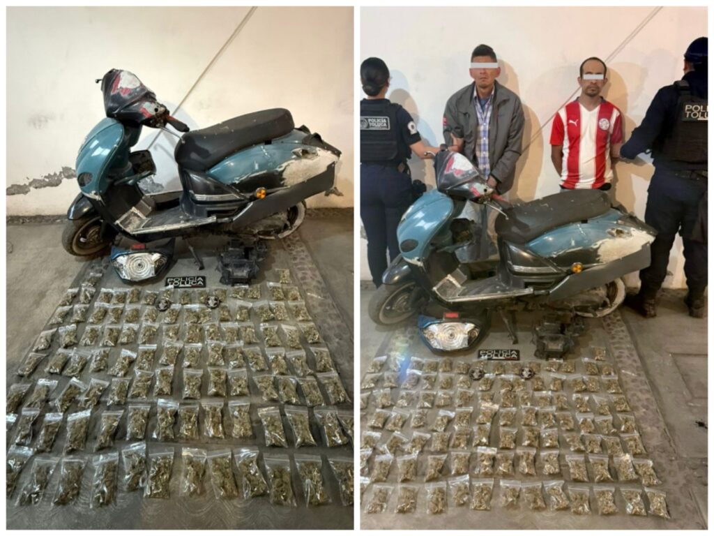 Caen dos por robo de moto y narcomenudeo en Toluca