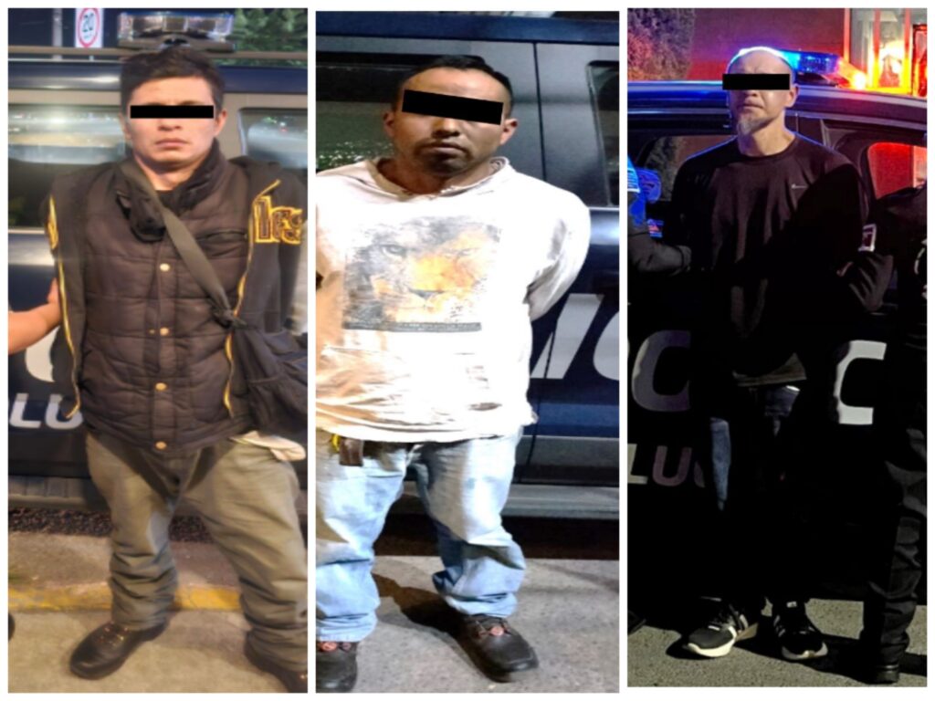 En acciones distintas Policía de Toluca detiene a tres sujetos por delitos de alto impacto