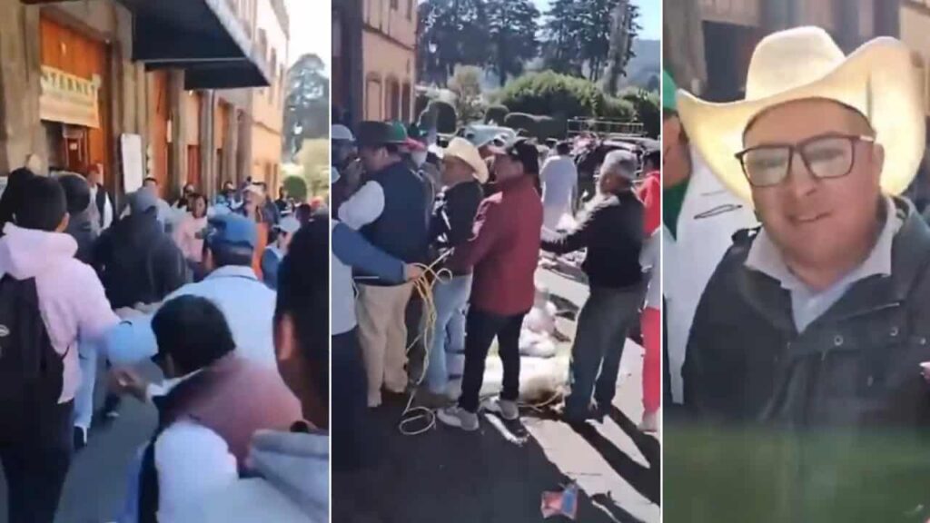 Protesta en El Oro: trabajadores municipales llenan de basura el palacio y amarran a funcionario