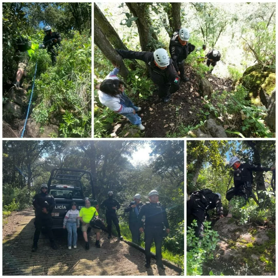 Rescatan a hombre y una menor extraviados en la Sierra de Guadalupe, en Coacalco