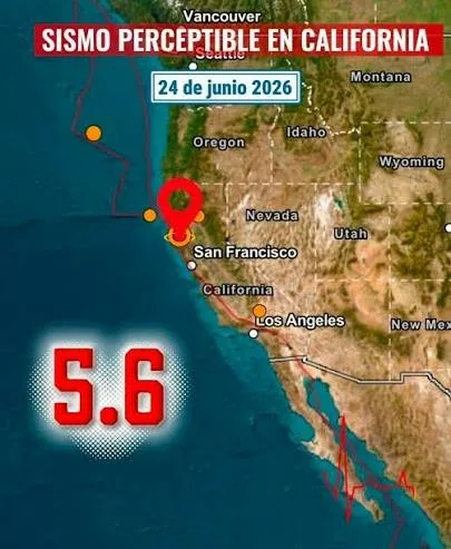 Sismo de magnitud 5.6 sacude el norte de California