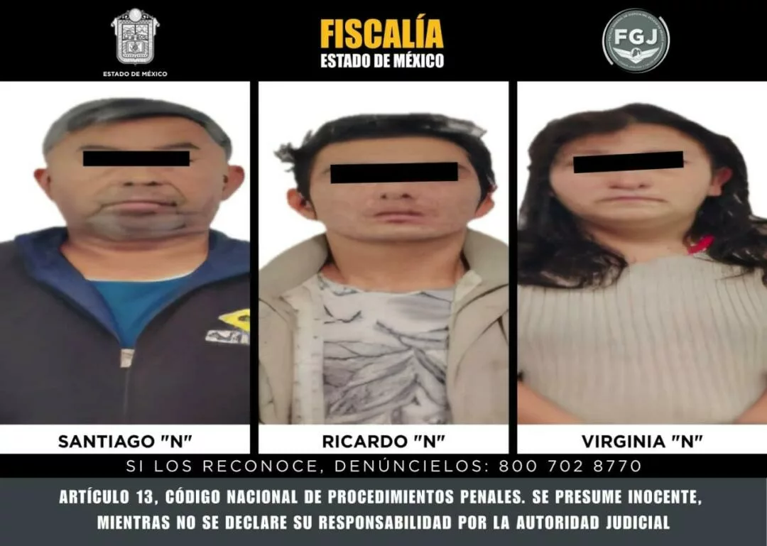 Vinculan a proceso a dos masculinos y una femenina investigados en el secuestro de una menor de edad en Toluca