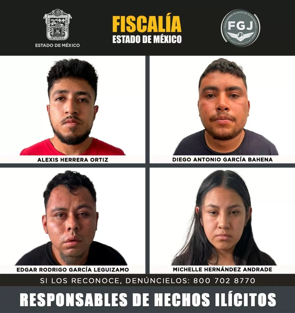 Sentencian a más de 108 años de prisión a cuatro sujetos por el homicidio de tres policías en Malinalco