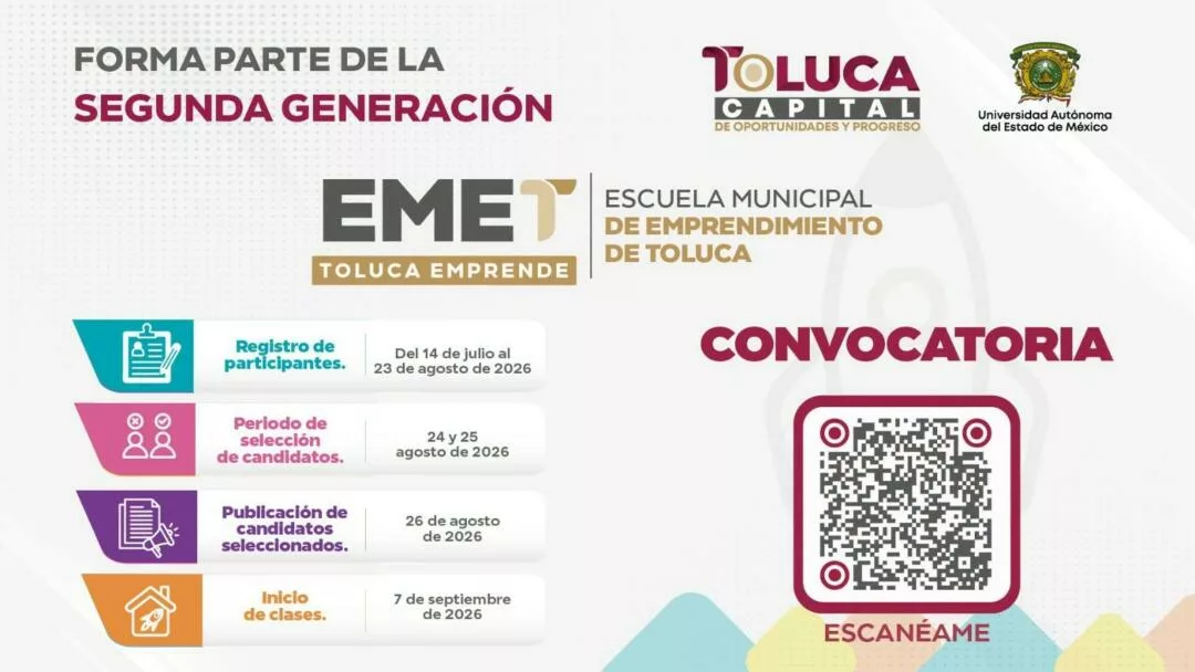 Toluca abre convocatoria para la segunda generación de su Escuela Municipal de Emprendimiento