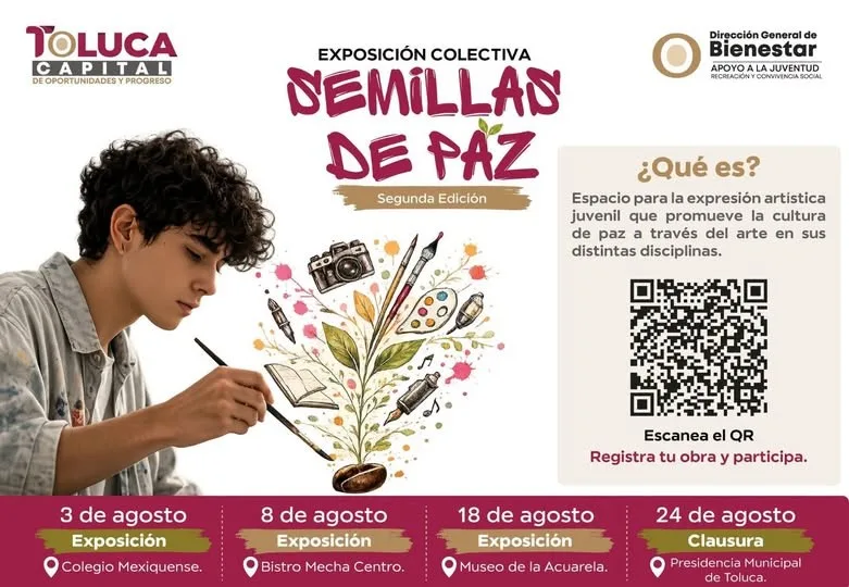 Toluca abre la convocatoria «Semillas de Paz» para artistas locales