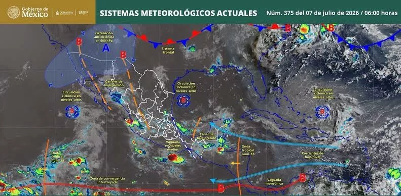 Activan alerta por precipitaciones intensas en el sur de México