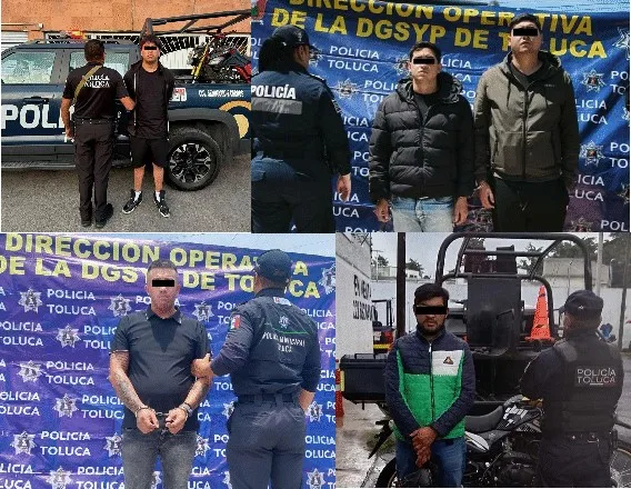 Logra Policía de Toluca cinco detenciones en 24 horas