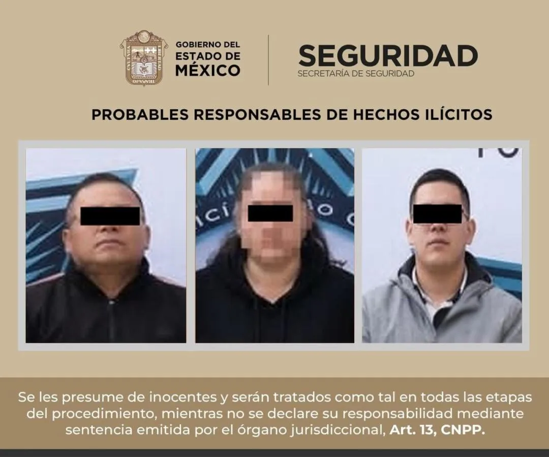 Desarticulan a trío armado en Ecatepec; operaban robando comercios y cajas fuertes