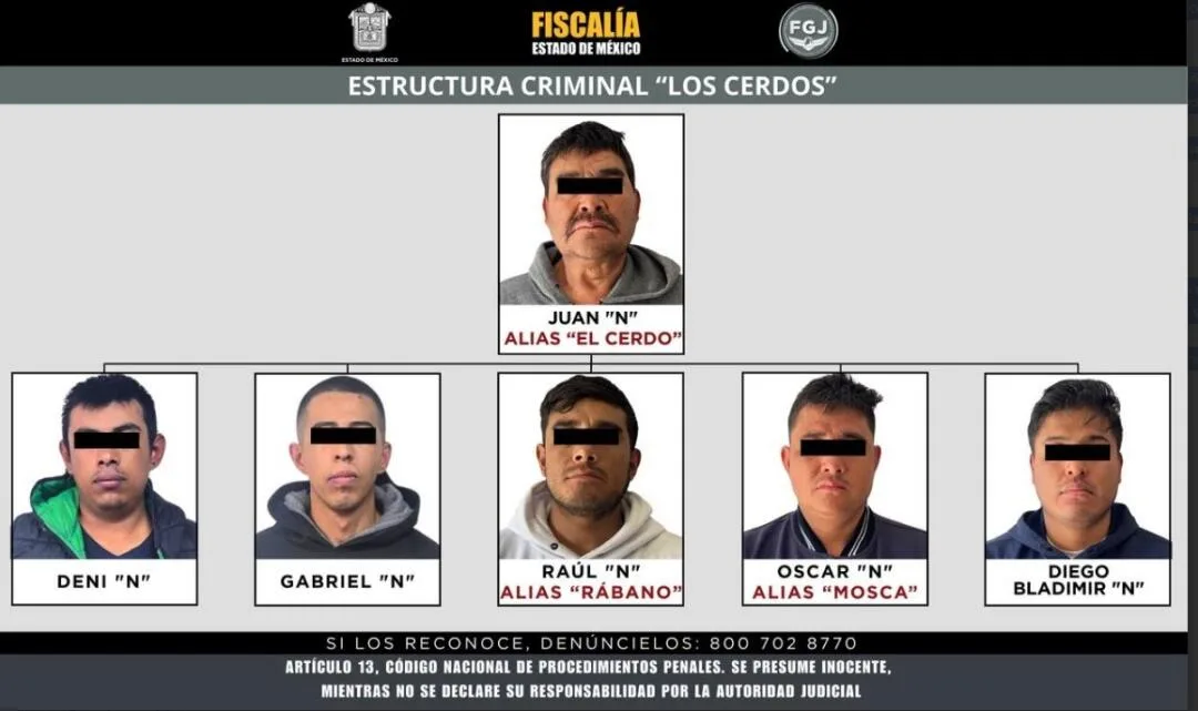 Desmantelan a “Los Cerdos”, grupo delictivo que operaba en Edoméx