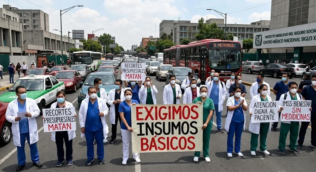 Colapso vial en la CDMX: Personal de salud paraliza vialidades por grave desabasto de insumos y recortes presupuestales
