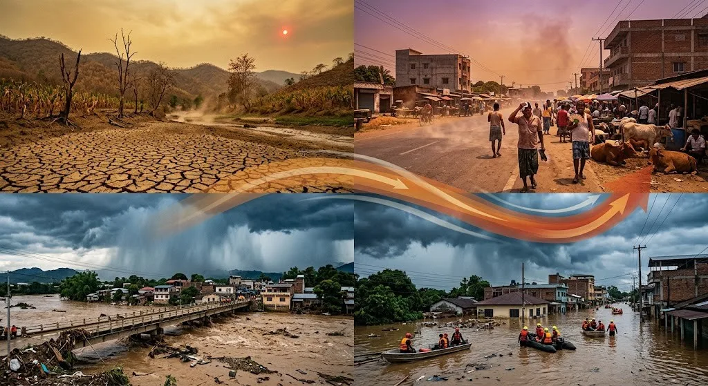 El fenómeno climático de El Niño: sequías, calor y lluvias extremas