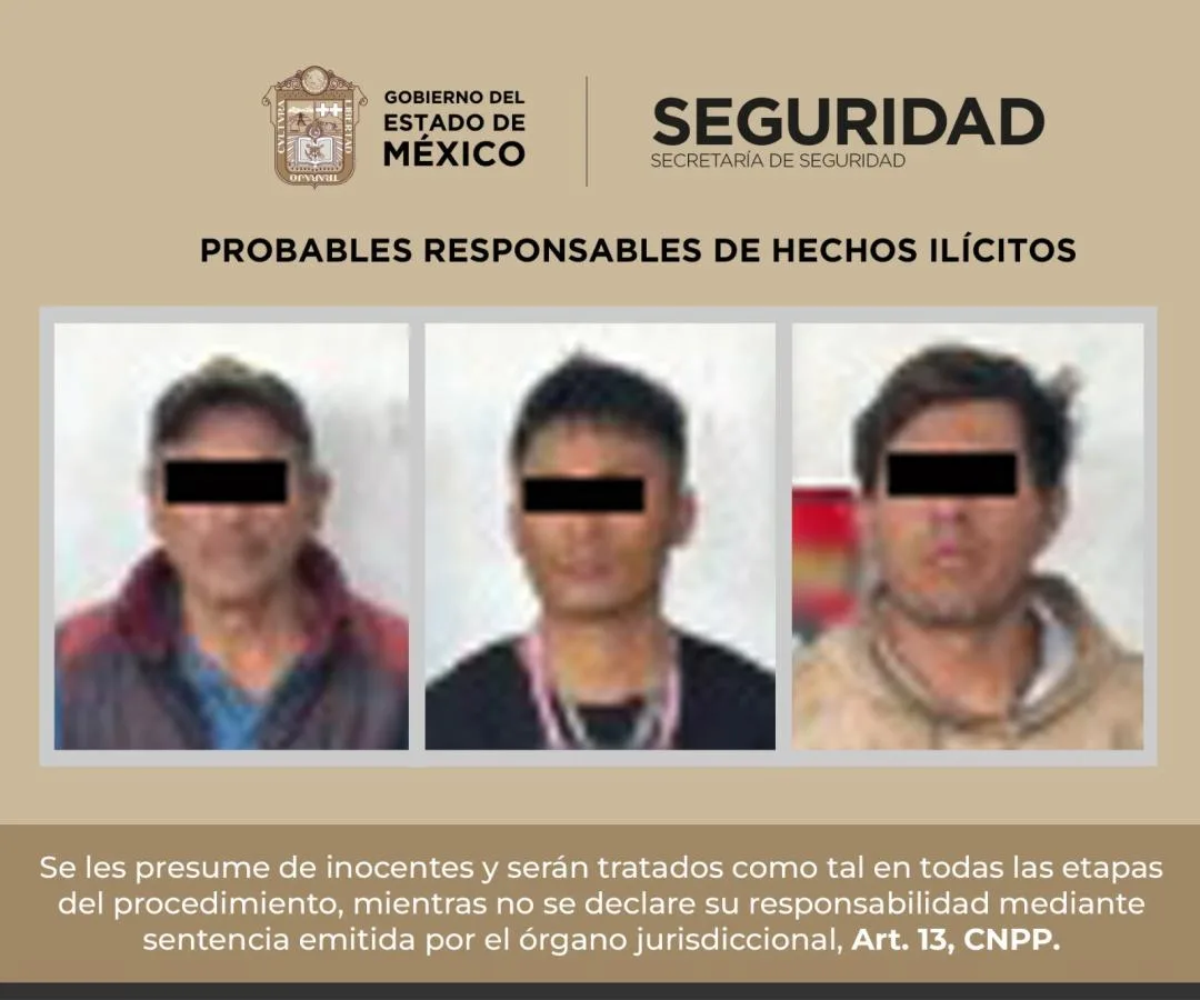 Capturan a tres sujetos por lesionar con disparos a una persona en Nezahualcóyotl