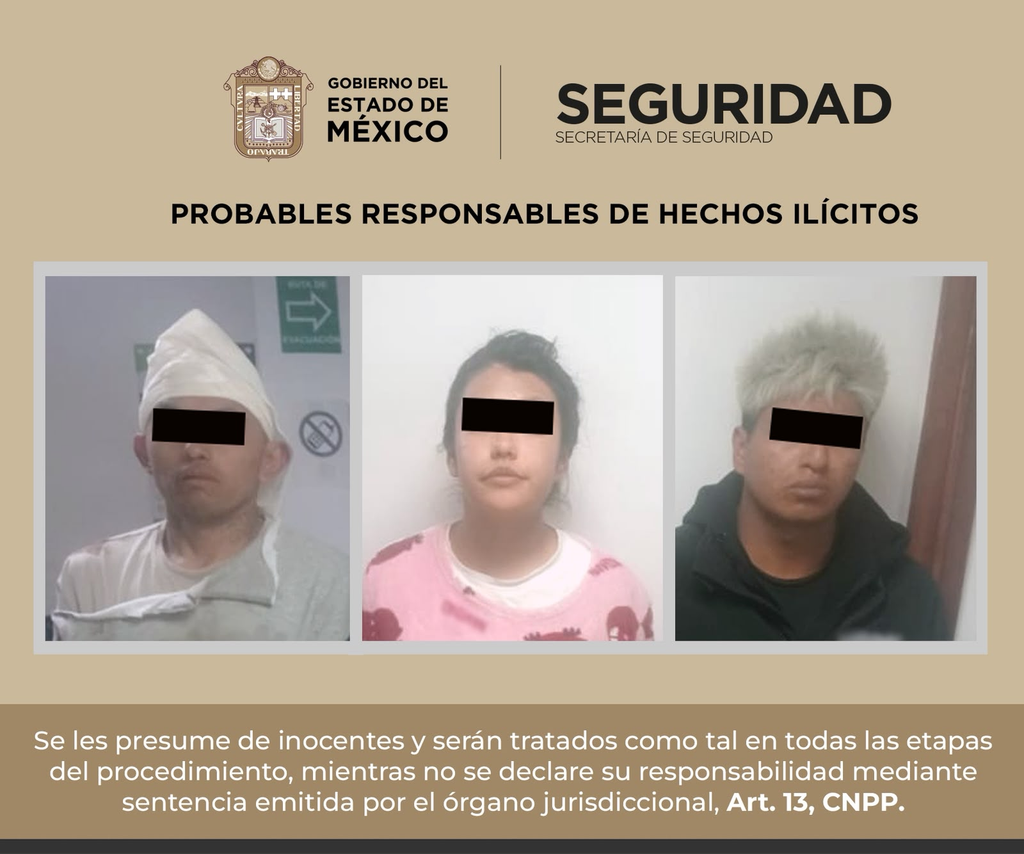 Detienen a tres por presunto robo de vehículo con violencia