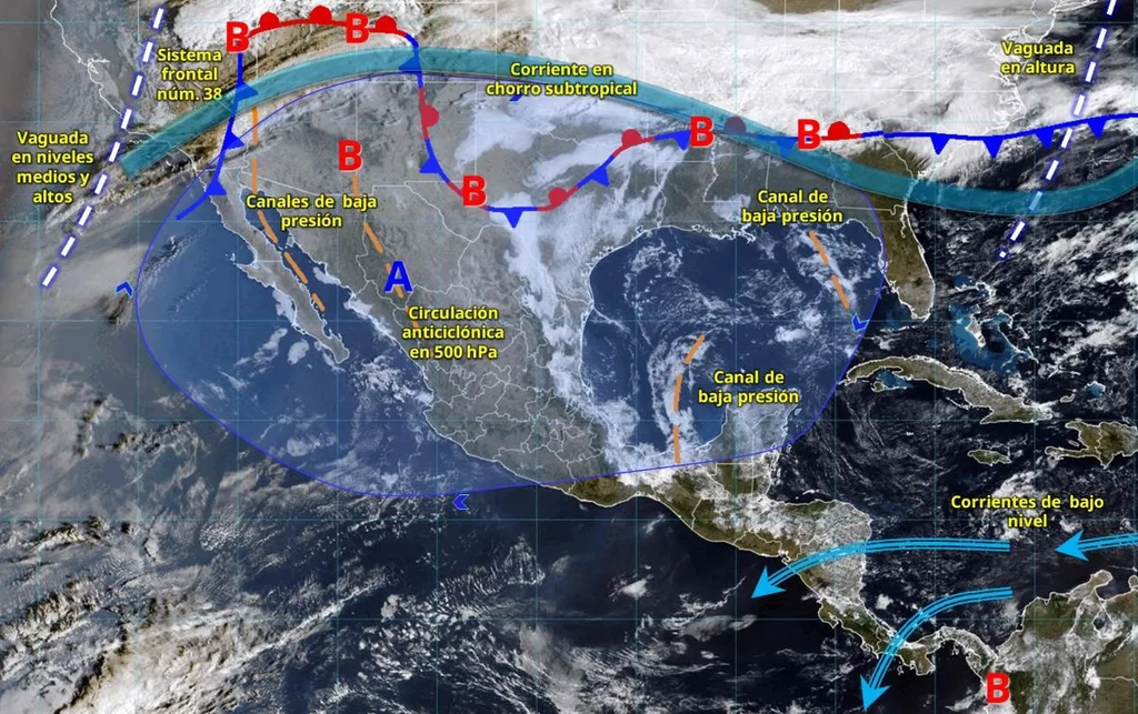 Polo y frentes fríos ponen a México bajo una semana de lluvias y descenso térmico