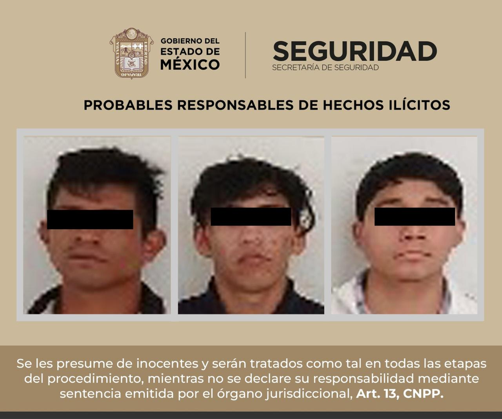 SSEM detiene a tres posibles integrantes de un grupo criminal con orígenes en Jalisco