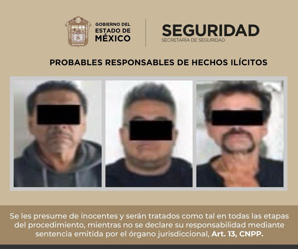 Capturan a tres hombres posibles involucrados en delitos contra la salud y tentativa de robos