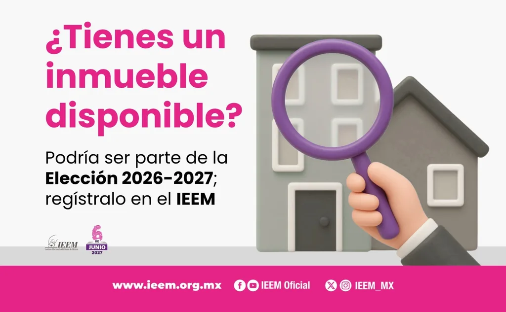 IEEM busca inmuebles para elecciones 2026-2027; invita a registrarlos