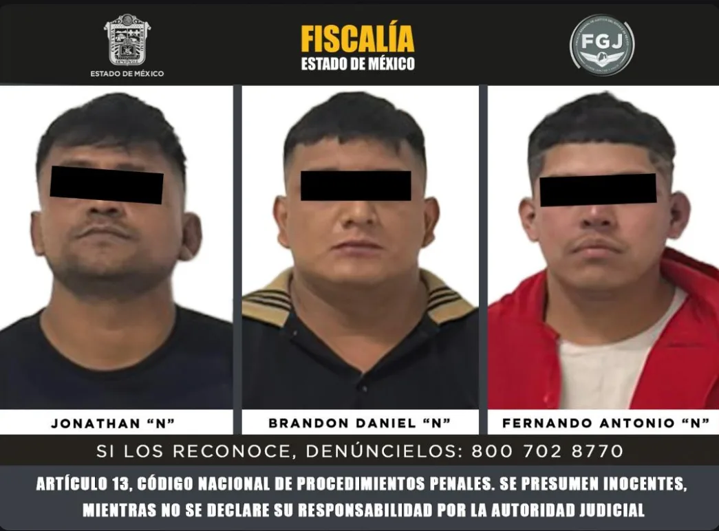 Aprehenden a tres sujetos por robo de vehículo con violencia en Tlalnepantla