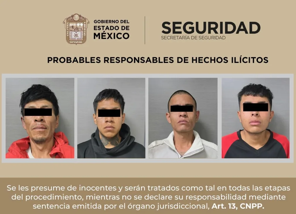 Detienen a cuatro probables implicados en delitos de alto impacto
