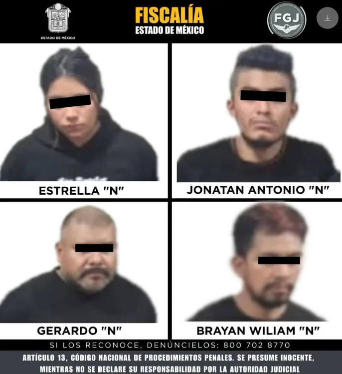 Con orden de aprehensión una fémina y tres masculinos investigados por doble homicidio cometido en Chimalhuacán